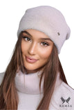 Cozy Light Pink Women's Winter Hat with Unique Design