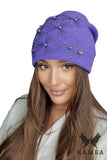 Elegant Purple Wool Hat with Beaded Design for Winter Style