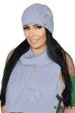 Elegant Women's Winter Hat and Scarf Set in Heather Color