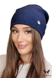 Elegant Navy Women's Hat with Bow and Silver Badge