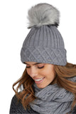 Cozy Women's Winter Hat with Fleece Lining & Fur Pom-Pom