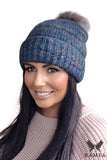 Elegant Women's Hat with Green Pom-Pom for Winter Style