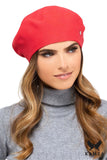 Elegant Coral Women's Beret for Chic Spring & Autumn Style