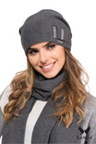 Elegant Women's Graphite Winter Hat with Bow Detail