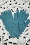 Cozy Wool Winter Gloves with Wide Cuff - Turquoise