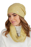Stylish Women's Winter Hat and Scarf Set in Yellow