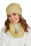 Stylish Women's Winter Hat and Scarf Set in Yellow