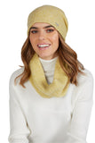 Stylish Women's Winter Hat and Scarf Set in Yellow