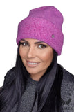 Chic Pink Women's Hat with Shiny Accents for Fall/Winter