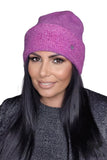 Chic Pink Women's Hat with Shiny Accents for Fall/Winter