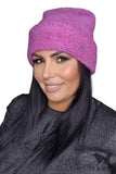 Chic Pink Women's Hat with Shiny Accents for Fall/Winter