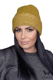 Cozy Honey Women's Hat with Shiny Accents for Winter Style