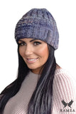 Stylish Women's Knit Cap in Denim Hue for Cozy Comfort