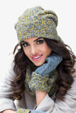 Elegant Mustard Women's Hat and Scarf Set for Cool Days