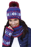 Elegant Women's Warm Hat and Scarf Set with Pompom