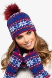 Elegant Women's Warm Hat and Scarf Set with Pompom