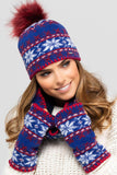 Elegant Women's Warm Hat and Scarf Set with Pompom
