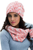 Chic Orange Women's Hat and Cowl Set for Cold Weather