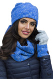Elegant Women's Blue Hat and Scarf Set for Cold Weather