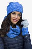 Elegant Women's Blue Hat and Scarf Set for Cold Weather