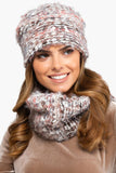 Beige Hat and Neck Warmer Set - Cozy Knit for Winter Style