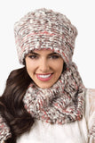 Beige Hat and Neck Warmer Set - Cozy Knit for Winter Style