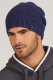 Stylish Navy Mix Insulated Men's Hat for Cold Weather