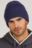 Stylish Navy Mix Insulated Men's Hat for Cold Weather