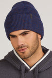 Stylish Navy Mix Insulated Men's Hat for Cold Weather