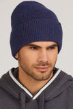 Stylish Navy Mix Insulated Men's Hat for Cold Weather