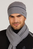 Stylish Gray Men's Hat with Contrasting Band for Cool Days