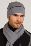 Stylish Gray Men's Hat with Contrasting Band for Cool Days