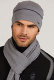 Stylish Gray Men's Hat with Contrasting Band for Cool Days