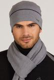Stylish Gray Men's Hat with Contrasting Band for Cool Days