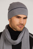 Stylish Gray Men's Hat with Contrasting Band for Cool Days