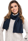 Elegant Women's Winter Scarf in Navy Blue - Soft & Versatile