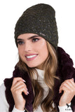 Stylish Women's Autumn-Winter Hat with Sequin Fir Tree Design