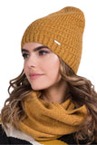 Mustard Wool Women's Hat with Ribbed Cuff - Cozy & Stylish