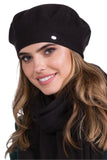 Elegant Women's Black Beret - Soft, Stylish & Versatile