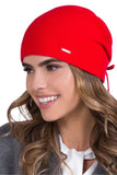 Elegant Coral Women's Hat with Tying Detail and Lining