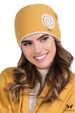 Stylish Mustard Wool Winter Hat with Unique Snail Design