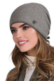 Elegant Woolen Khaki Check Women's Hat with Insulation