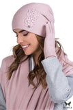 Elegant Pink Women's Hat with Zircon Detail for Chic Comfort