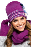 Girls' Colorado Hat with Fuchsia Pom-Poms for Cozy Style
