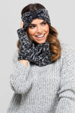 Elegant Leopard Print Headband with Bow for Winter Style