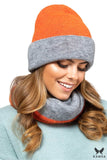 Versatile Double-Sided Women's Hat in Brown-Grey Color