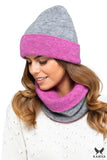 Versatile Double-Sided Women's Hat in Gray-Pink Color