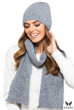 Elegant Gray Women's Scarf with Silver Thread Accents