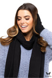 Cozy Black Winter Scarf with Silky Viscose Touch