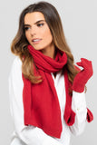 Cozy Wool Blend Women's Winter Scarf in Classic Red
